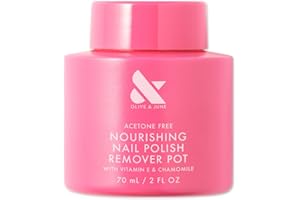 Olive & June Nourishing Remover Pot | Non Acetone | No-Mess Nail Polish Removal For Hands & Feet | Vitamin E & Chamomile | Acetone - Free Super Fast Removal | Vegan, Cruelty-Free