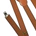 Mens Suspenders - Adjustable Solid Straight Clip - X Back Style by Mobile TrackR (Brown)