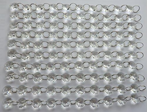 100 Clear Transparent 14mm Octagon Chandelier Drops Light Parts Cut Glass Crystals Droplets Beads Christmas Tree Ornaments Wedding Wishing Decorations Garlands Sun Bead Chains