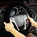 Black Sheepskin Steering Wheel Cover- Zone Tech Plush Stretch On Vehicle Classic Synthetic Sheep Fleece Car Wheel Protector