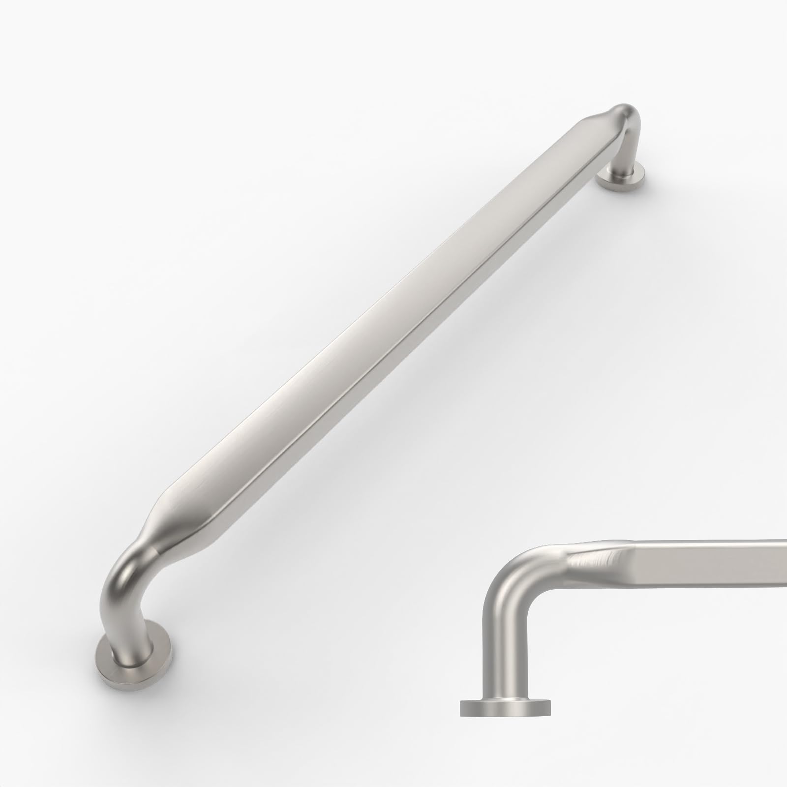 Amerdeco 10 Pack Brushed Satin Nickel Cabinet Pulls 6.3 Inch(160mm) Hole Centers Kitchen Cabinet Handles Solid Zinc Alloy Cabinet Hardware Drawer Pulls AM017