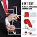 Bundle Monster Mens Skinny Tie Package, Slim Thin Necktie 4pc Set, for Men's Suit Accessories and Business Attire, Complete Set Kit for Weddings, Graduation, Father's Day and Holidays - Red