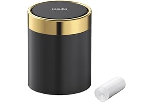 MBILLION Mini Trash Can with Lid, Desktop Small Trash Can Recycling Bin Cute Metal Garbage Can for Tabletop Countertop Use,Stainless Steel 0.4Gal/1.5L Waste Bin for Office Parlor Car Bedroom,Swing Lid Open