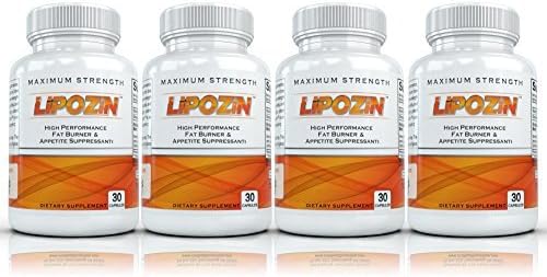 LIPOZIN with Hoodia (4 Bottles) - High Performance Weight Loss Supplement. Best Fat Burning, Appetite Suppressing Diet Pill. Slim down quickly and lose weight fast by Lipozin Fat Burner