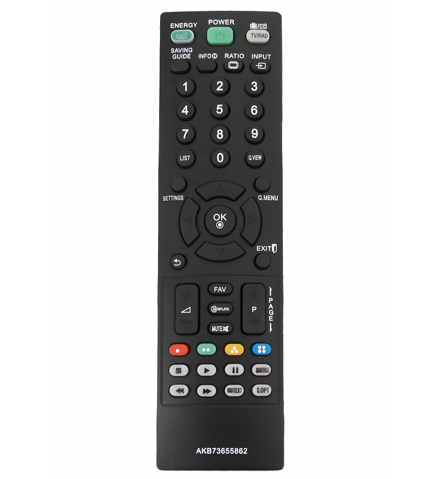 Replacement Remote AKB73655862 Fit for LG LED LCD TV 32LS341C-TA 42LS3450-TA 42LS345Y-TA 32LS3450-TA 32LS345Y-TA 42LS341C-TA 32CS460-TA 32CS460Y-TB 32CS461-TB 32CS461Y-TB 26CS460-TA 26CS460Y 26CS461