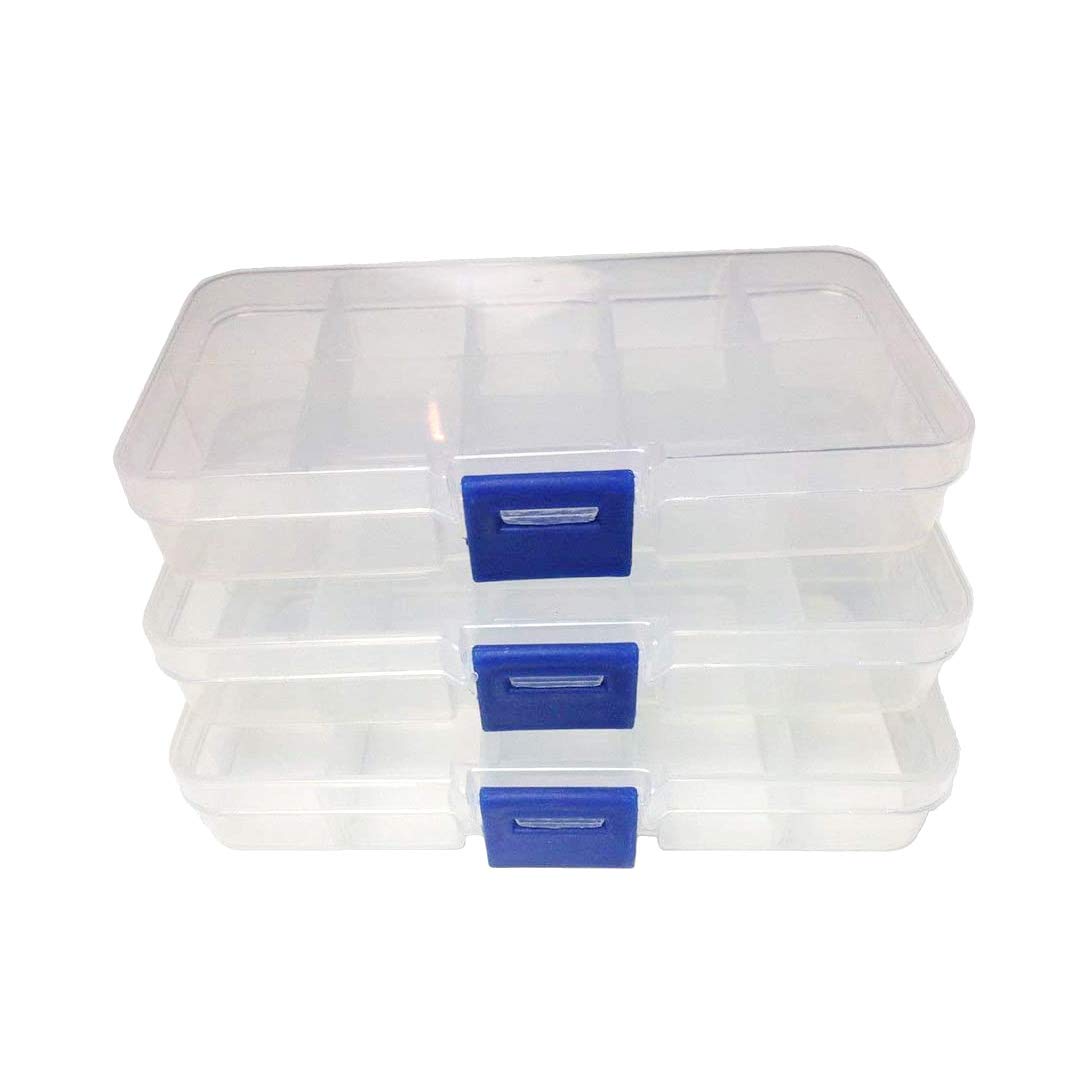Ardisle 3 x 10 COMPARTMENT SMALL ORGANISER STORAGE PLASTIC BOX CRAFT LOOM NAIL ART BEADS