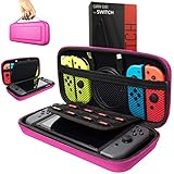 Orzly Carry Case Compatible With Nintendo Switch - PINK Protective Hard Portable Travel Carry Case Shell Pouch for Nintendo Switch Console &amp; Accessories