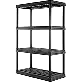 CENTREX CX 4-Tier Heavy Duty Plastic Storage Shelves that Support up to 150lbs/shelf, Organization and Storage, Weather-Resis