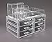 Clear Acrylic Cosmetics Makeup Jewelry Organizer 6 Drawers with 8 Compartments Top Section ( idea for Christmas, birthday gift)