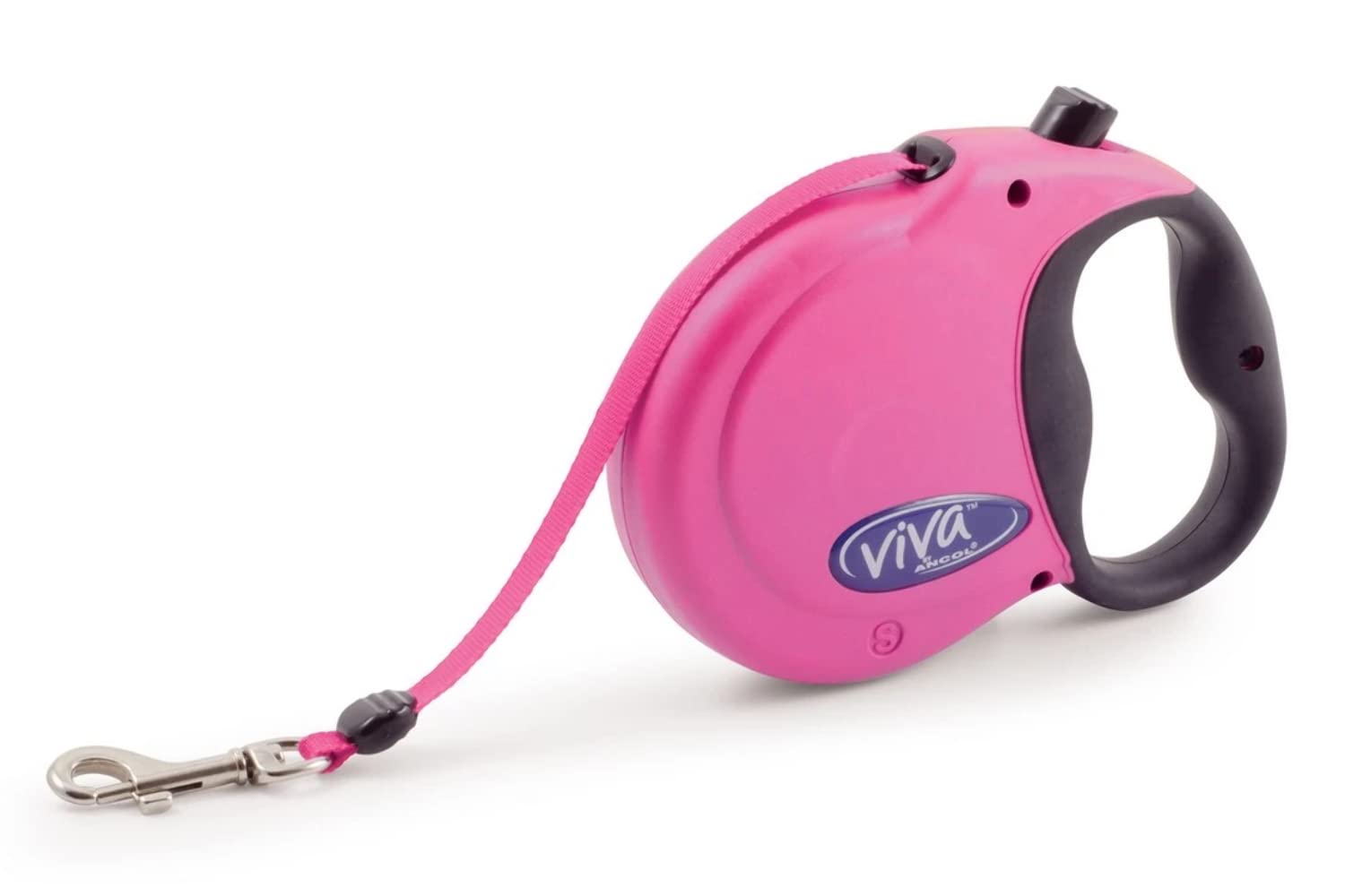Ancol Viva Retractable 5m Tape Lead Raspberry S