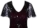 Vijiv Women's Vintage 1920s Dresses Gatsby with Sleeves Long Sequin Flapper Dress for Party Wedding Evening, Burgundy, X-Large