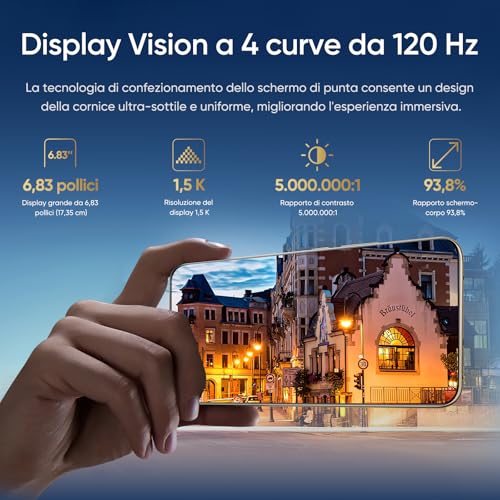 realme 14 Pro+ Android Smartphone, 8+ 256GB, Sony IMX896 OIS-Kamera, Qualcomm Snapdragon 7s Gen 3 5G, IP69, 6.83" 120-Hz-Display, 5260-mAh-Akku, Grau (Mit Adapter)