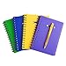 Coopay 4 Pieces Spiral Notebook Cover Paper Steno Pocket Notepad with Pen in Holder and Sticky Notes, Page Marker Index Tabs Flags, 4 Colors (Multiple Colors)