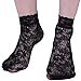 HDE Women's Lace Fishnet Ankle Socks Black Hollow Out Sheer Dress Socks (4 Pack)