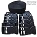 RETON 2 Inch Wide 10 Yards Black Nylon Webbing Strap + 10 PCS Adjustable Buckles Plastic Side Release Buckles
