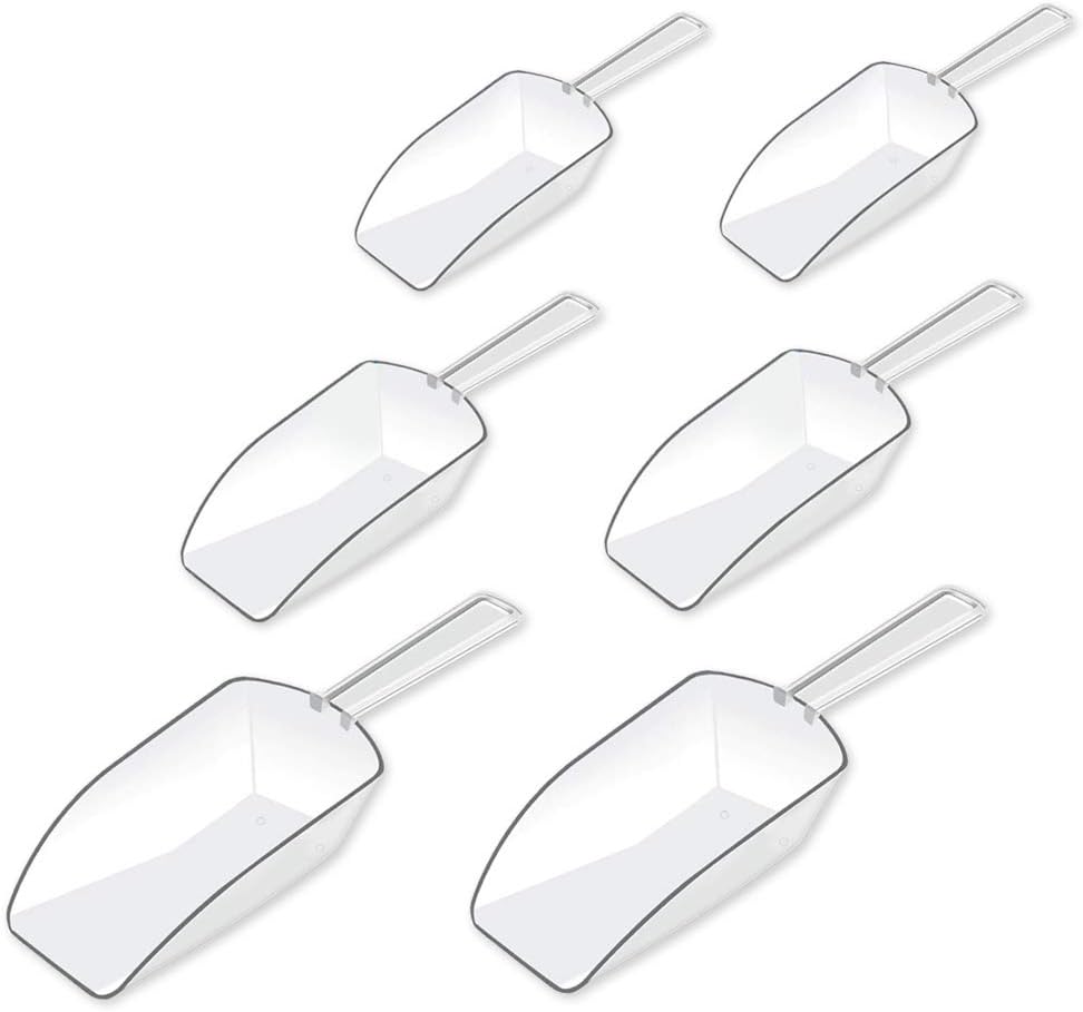 DS. DISTINCTIVE STYLE Kitchen Scoops Set of 6 Clear Plastic Scoops with