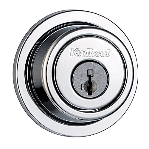 Kwikset 993 Round Contemporary Single Cylinder Deadbolt featuring SmartKey in Polished Chrome