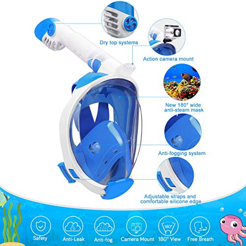 image for qingsong Full Face Snorkel Mask with Newest Breathing System, Give You