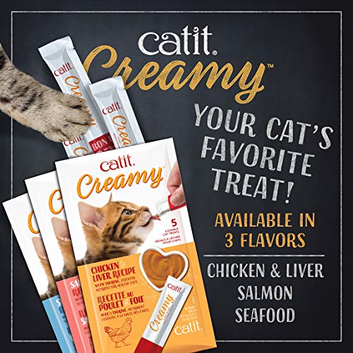 Catit Creamy Lickable Cat Treat, Tuna, 12 Pack, 44444,White,Large