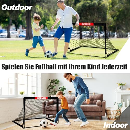 CATCHLUCK Football Goal for Kids, Pop Up Football Goal Set, Portable Garden Training Goal, Indoor Outdoor Football Net with Target and Carry Bag