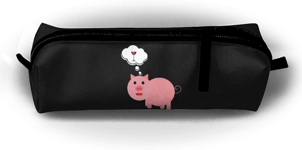 Pig Dreaming Of Wine Children Girls Zipper Stationery Pouch Cosmetic Bags Unisex Cylindrical Purse