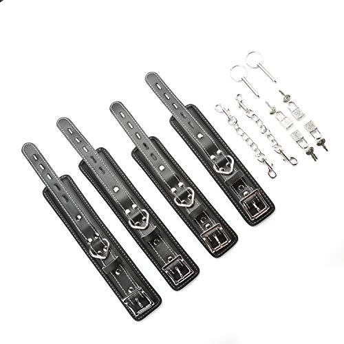 image for Gentlesoft Ankle Strap PU Leather Fitness Wrist Cuff with D Ring High 