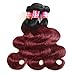 Ulove Hair Brazilian Hair Body Wave Bundles 3Bundles,Ombre Brazilian Virgin Hair Human Hair Weave Two Tone Black (T1B/99J,16