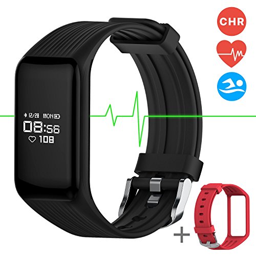 Fitness Tracker Smart Band Continuous Heart Rate Monitor, MGCOOL B3 Activity Tracker Swim Waterproof Bracelet with Sleep Monitor Step Counter Stopwatch, Smart Watch Sport, Christmas Gift, 2 Straps