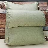 HILTOW Adjustable Triangle Back Wedge Cushion Pillow Sofa Bed Office Chair Rest Cushion Throw Pillow (Green)