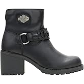 Harley-Davidson Footwear Womens Kitty Harness Casual Boots Ankle Mid Heel 2-3"