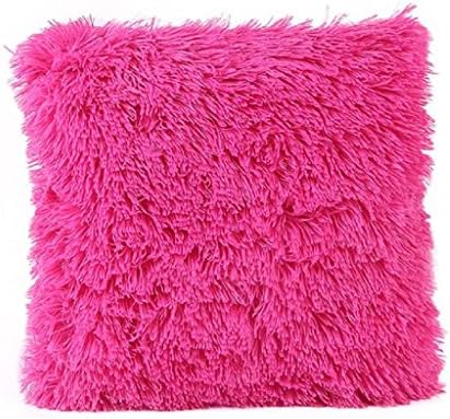 Boomable Plush Cushion Cover Pillow Case Decor for Sofa Bed Home 16x16inch (Hot Pink)