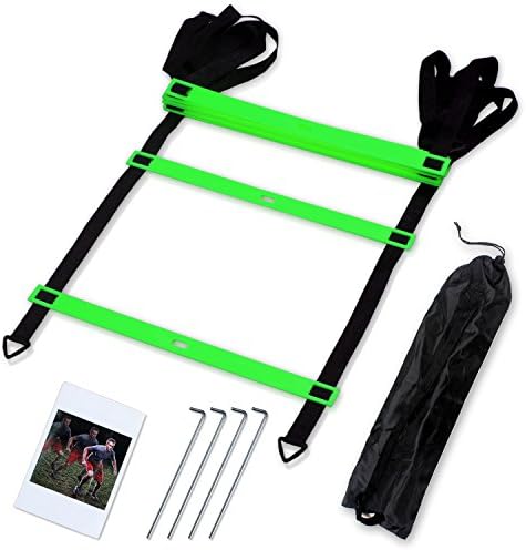 CampFENSE Speed Agility Ladder (Portable) Running Training Hurdles Athletic Football Soccer Basketball Footwork Fitness Exercise with Carry Bag & Training Guide