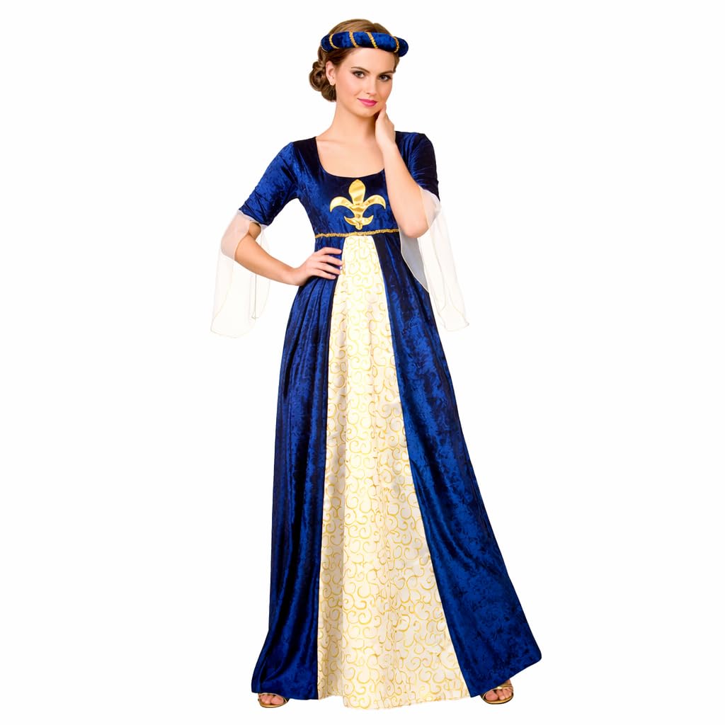 Wicked Costumes Adult Womens Medieval Maiden Fancy Dress Costume – Renaissance Princess Queen Historical Gown Party Outfit - X-Large (UK 22-24)