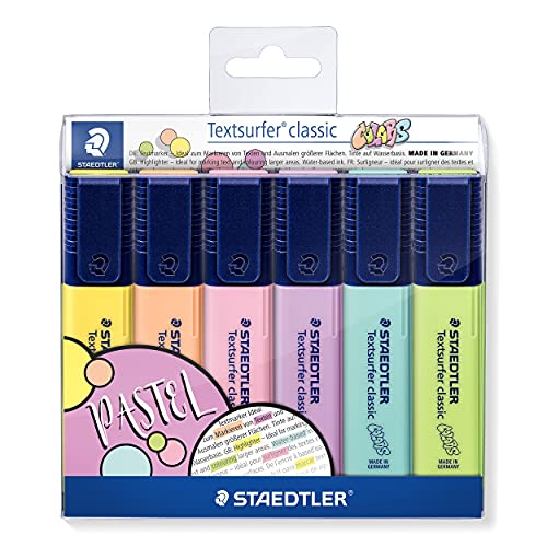 364 CWP6. Rotuladores fluorescentes Textsurfer. Estuche con 6 marcadores de color variados.