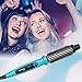 Ovonni Curling Iron Brush, Dual Voltage 1 Inch Ceramic Tourmaline Ionic Hot Curler Brush, Professional Instant Heat Up Temperature Controls Heated Brush Styler for Long Hair with Traveling Bag (Blue)