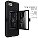 WeLoveCase iPhone 8 Plus / 7 Plus Wallet Case Defender Wallet Design with Hidden Back Mirror and Card Holder Heavy Duty Hybrid Shockproof Armor Full Protective Case for iPhone 8 Plus/7 Plus - Black
