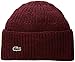 Lacoste Men's Men's Cardigan Rib Knitted Cap With Green Croc