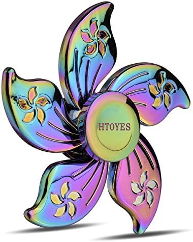 HTOYES Fidget Spinner Rainbow Colorful R188 Bearing Low Noise High Speed Stainless Steal 10 Balls Metal Hand Spinner Fingertip Gyroscope Creative Decompression Toys