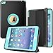 iPad Mini 4 Case, SEYMAC Three Layer Drop Protection Rugged Protective Heavy Duty iPad Mini Stand Case with Magnetic Smart Auto Wake/Sleep Cover for iPad Mini 4th/5th Generation (Black/Light Blue) primary
