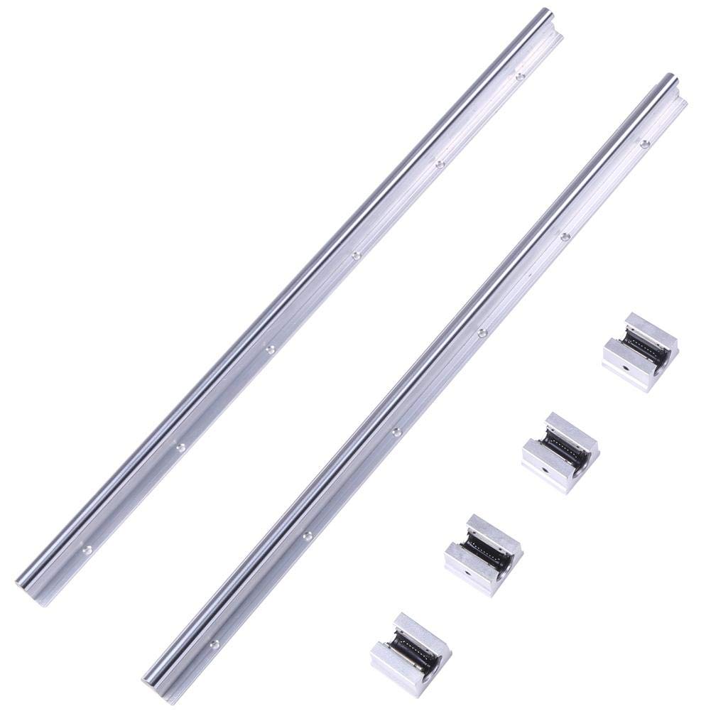 Linear Bearing Slide Set, SBR12 Linear Bearing Rail, 2 Pcs 600mm Rail With 4 Pcs SBR12UU Slide Block, Precision Linear Motion Components