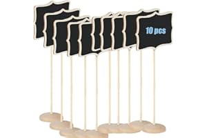 10Pcs Chalkboards Food Label Sign Mini Chalkboards Sign,Small Chalkboard Message Sign Rectangle Food Label Sign,Wood Mini Cha