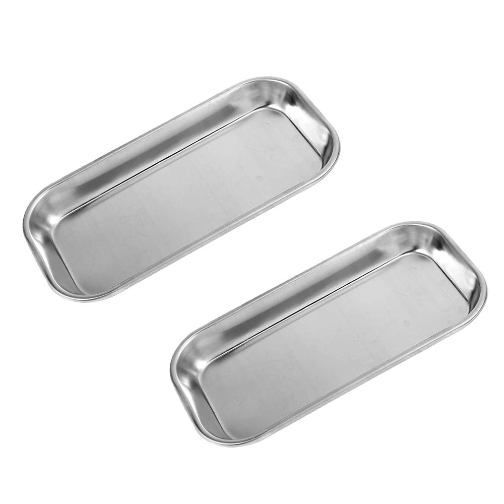 Stainless Steel Tray lab Indutrial - MissZM, Used for Instrument Supplies Storage in Operating room Lab Industrial Factory Kitchen, Anti-Corrosion Durable Rustless(2 Trays)