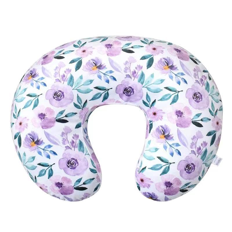 iEvolve Baby Nursing Pillow Cover Breast Feeding Pillow Cover Slipcover U Shape for Baby Boy Girl,Cover Only(PurpleRose)