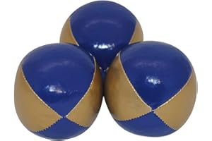 HIGGINS BROTHERS Juggling Balls Professional Style Set of 3 - How to Juggle Kit with Bean Bags for Juggling for Beginners with Vibrant Colors, Great Feel, Ultra Durable (Gold/Blue)