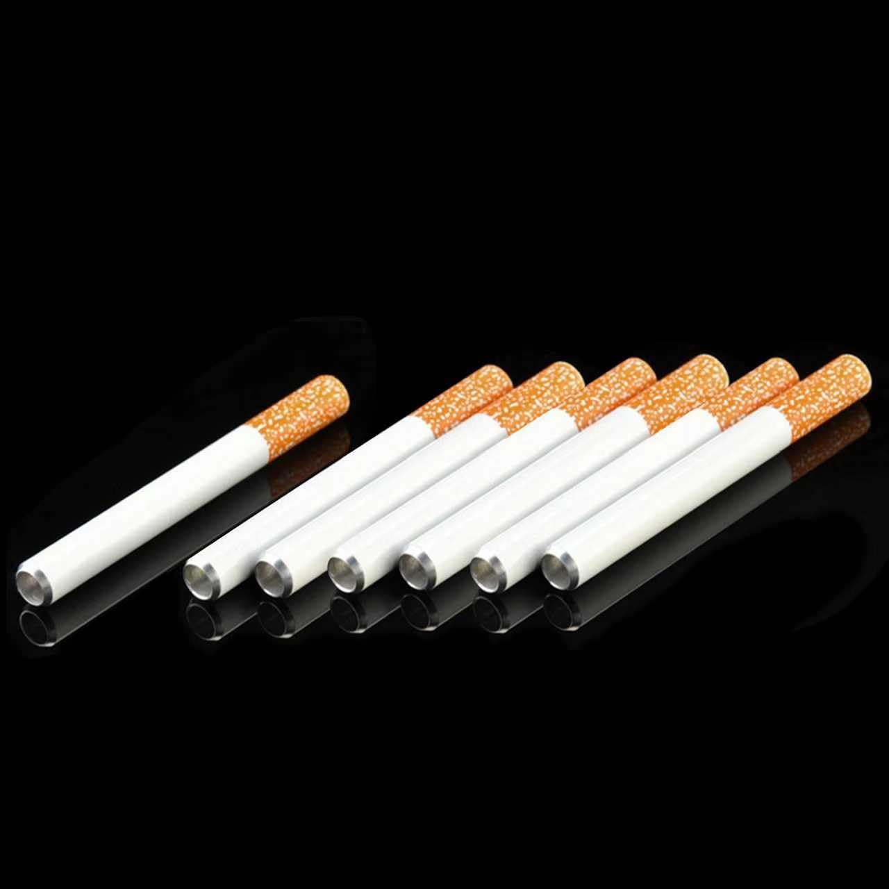 7 Pcs Alloy Cigarette Holder Tobacco Accessorie Portable Mini Pipes for Various Tobacco, Herb Reusable