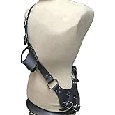 HKSICHENGKEJI Medieval Shoulder Sword Strap Holder Renaissance Faux Leather Dagger Frog Double Scabbard Holster Pirate Halloween Accessory