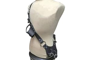 HKSICHENGKEJI Medieval Shoulder Sword Strap Holder Renaissance Faux Leather Dagger Frog Double Scabbard Holster Pirate Halloween Accessory