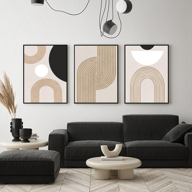 QPLGTU Geometric Abstract Poster Set, Plant Art Decoration Pictures, Printed Posters on The Background Wall of The Living Room and Bedroom, Frameless (Style 2, 20x30cm*3) — image 1