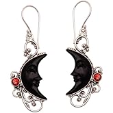 Retro Sun Moon Star Earrings Boho Vintage Earrings Antiqued Silver Gold Celestial Jewelry for Women-Silver