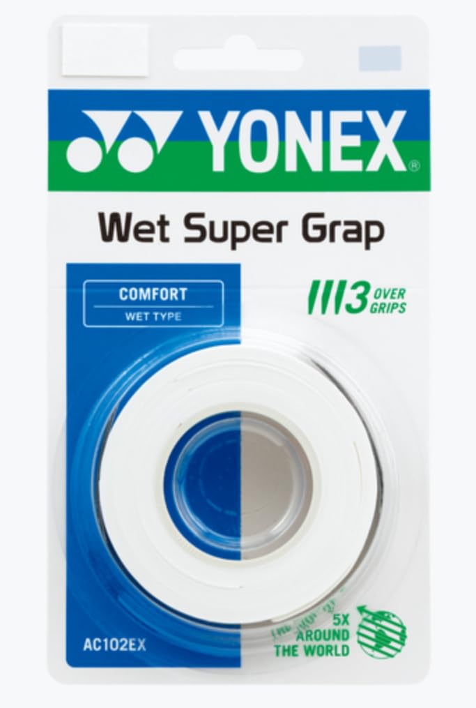 YONEX Super Grap Synthetic Handle (3 per pack), White, One Size